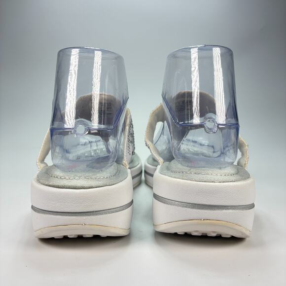 Skechers Gray Rhinestone Platform Thong Slip On Comfort Sandals Women's Size 8 - Picture 5 of 11